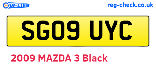 SG09UYC are the vehicle registration plates.