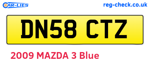 DN58CTZ are the vehicle registration plates.