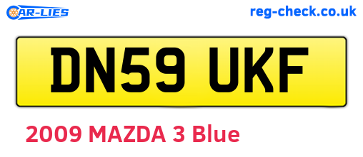 DN59UKF are the vehicle registration plates.