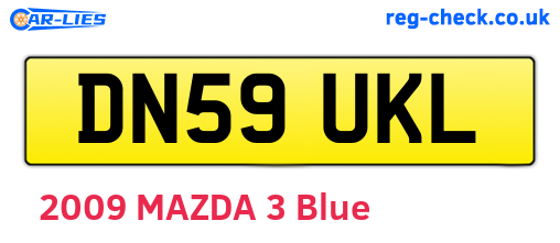 DN59UKL are the vehicle registration plates.