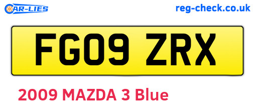 FG09ZRX are the vehicle registration plates.