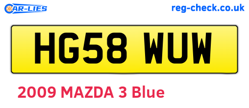 HG58WUW are the vehicle registration plates.
