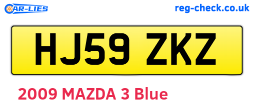 HJ59ZKZ are the vehicle registration plates.