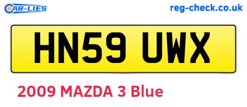 HN59UWX are the vehicle registration plates.