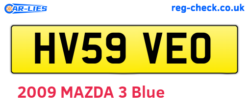HV59VEO are the vehicle registration plates.