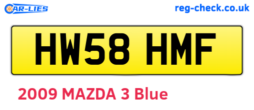 HW58HMF are the vehicle registration plates.