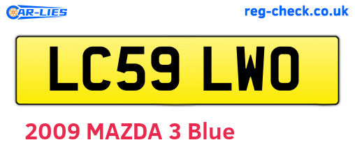 LC59LWO are the vehicle registration plates.