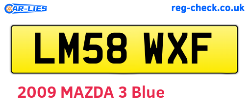 LM58WXF are the vehicle registration plates.