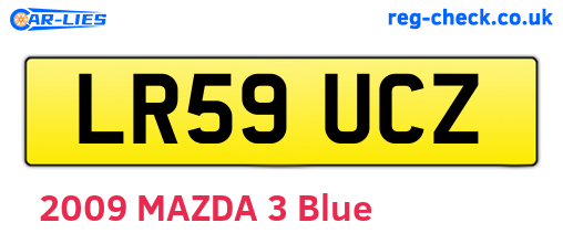LR59UCZ are the vehicle registration plates.