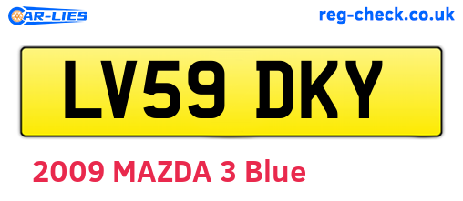 LV59DKY are the vehicle registration plates.