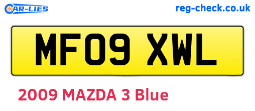 MF09XWL are the vehicle registration plates.