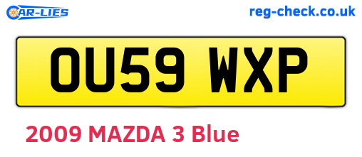 OU59WXP are the vehicle registration plates.