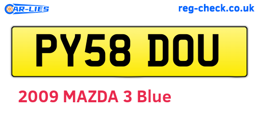 PY58DOU are the vehicle registration plates.
