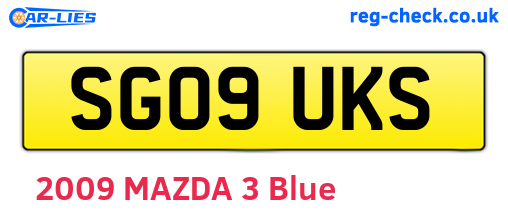 SG09UKS are the vehicle registration plates.