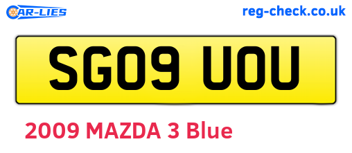 SG09UOU are the vehicle registration plates.