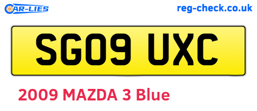 SG09UXC are the vehicle registration plates.