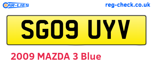 SG09UYV are the vehicle registration plates.
