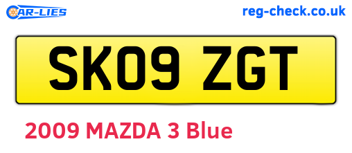 SK09ZGT are the vehicle registration plates.