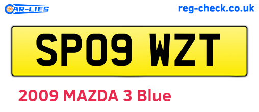 SP09WZT are the vehicle registration plates.