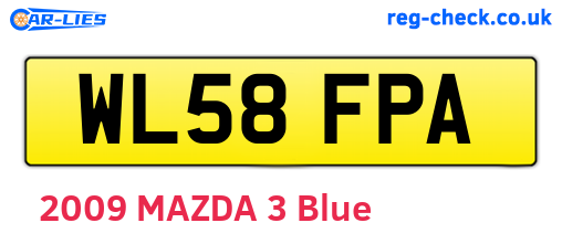 WL58FPA are the vehicle registration plates.