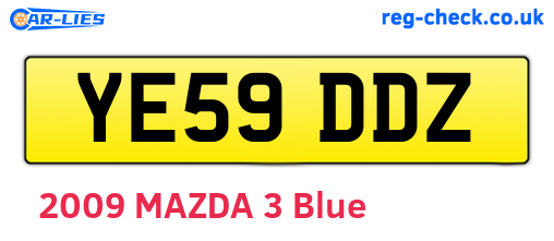 YE59DDZ are the vehicle registration plates.