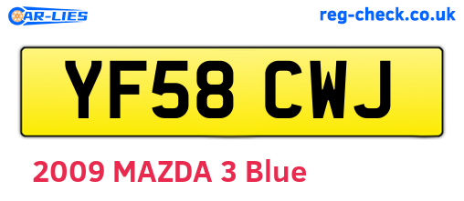 YF58CWJ are the vehicle registration plates.