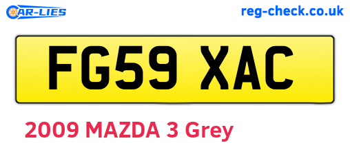 FG59XAC are the vehicle registration plates.