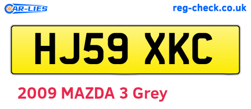 HJ59XKC are the vehicle registration plates.