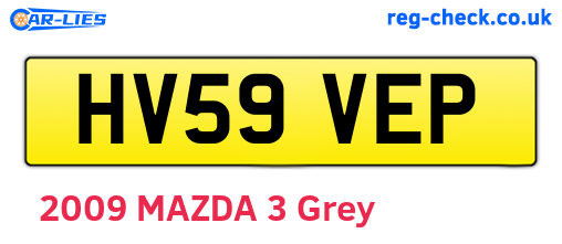 HV59VEP are the vehicle registration plates.
