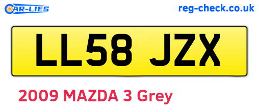 LL58JZX are the vehicle registration plates.