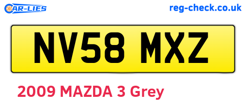 NV58MXZ are the vehicle registration plates.