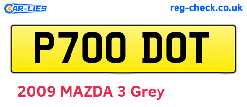 P700DOT are the vehicle registration plates.