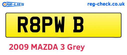 R8PWB are the vehicle registration plates.
