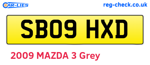 SB09HXD are the vehicle registration plates.