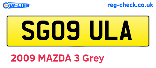 SG09ULA are the vehicle registration plates.