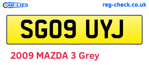 SG09UYJ are the vehicle registration plates.