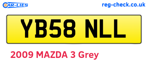 YB58NLL are the vehicle registration plates.