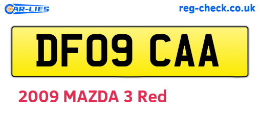 DF09CAA are the vehicle registration plates.