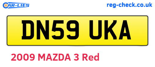 DN59UKA are the vehicle registration plates.
