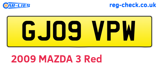 GJ09VPW are the vehicle registration plates.