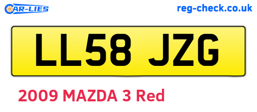LL58JZG are the vehicle registration plates.