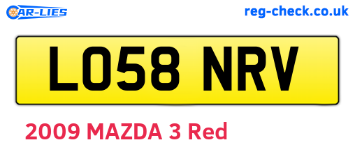 LO58NRV are the vehicle registration plates.