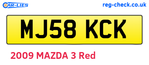 MJ58KCK are the vehicle registration plates.