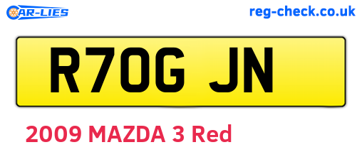 R70GJN are the vehicle registration plates.