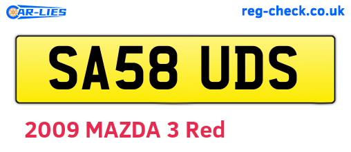 SA58UDS are the vehicle registration plates.