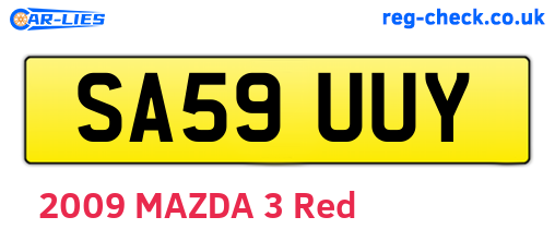SA59UUY are the vehicle registration plates.
