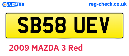 SB58UEV are the vehicle registration plates.