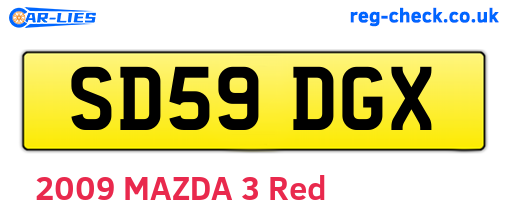 SD59DGX are the vehicle registration plates.