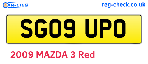 SG09UPO are the vehicle registration plates.
