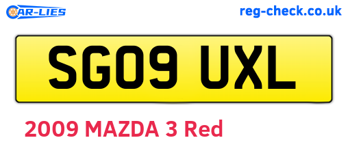 SG09UXL are the vehicle registration plates.
